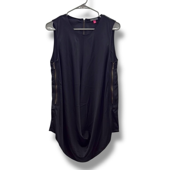 Vince Camuto Black Draped Zip Accent‎ Sleeveless Top Size 10 Workwear - Picture 1 of 5